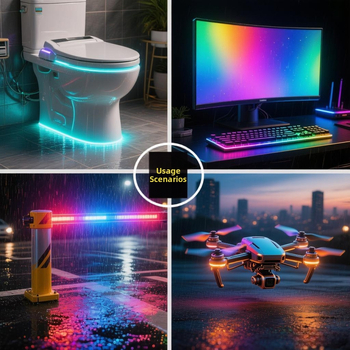 RGB LED trak, 5V, 5mm, duljina 5m, gradient 16 milijuna boja, samoljepivi, pametno upravljanje