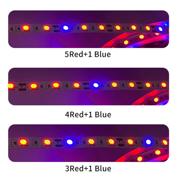 LED trakica za rast biljaka, 60×5050 LED, 12V/24V, visoka svjetlost, CRI 90, 7-14W, podesiva svjetlost, nije vodootporna, ugao zračenja 150°, Sanken LED, USB 5V pomoćno svjetlo, duljina 5 m