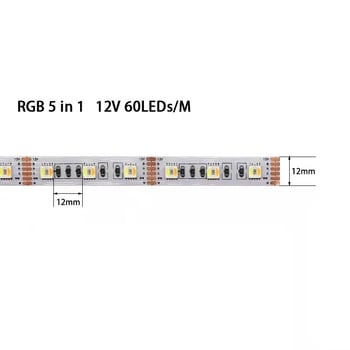 5050 RGBW 4-u-1 niskonaponska LED traka, samoljepljiva, fleksibilna, promjena boje, meka svjetlost