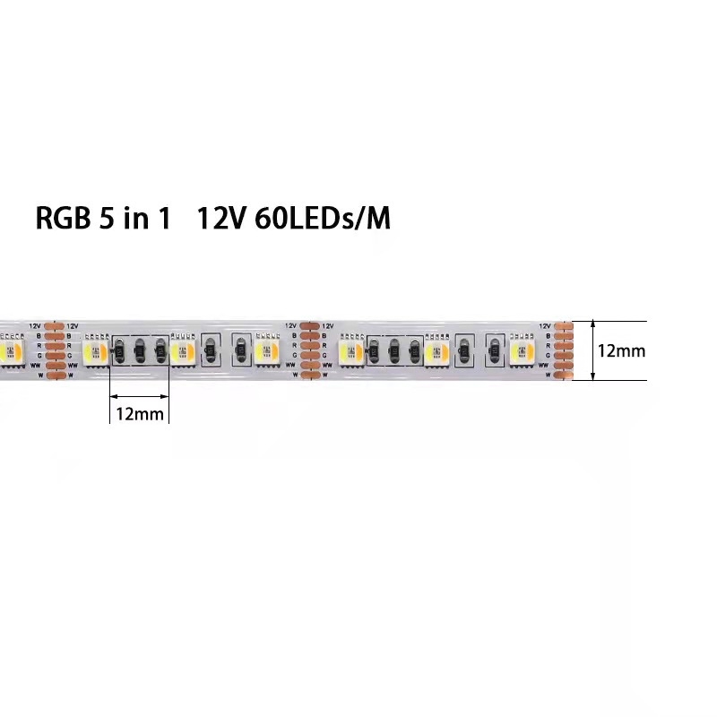 5050 RGBW 4-u-1 niskonaponska LED traka, samoljepljiva, fleksibilna, promjena boje, meka svjetlost