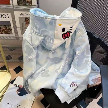 Ženski oversize hoodie cardigan s kapuljom i zipom, za proljeće i jesen, casual stil japansko-korejski leisure, materijal sličan pamuku