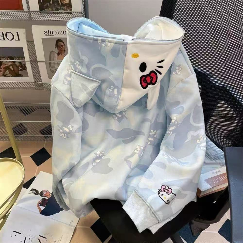 Ženski oversize hoodie cardigan s kapuljom i zipom, za proljeće i jesen, casual stil japansko-korejski leisure, materijal sličan pamuku