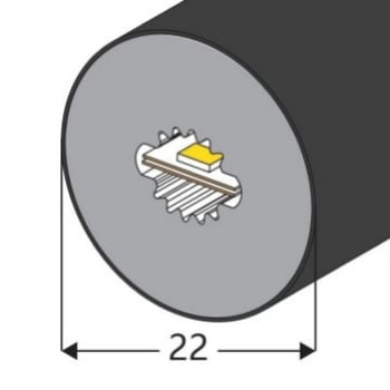 DMX 24V Crna RGBW LED Silikonska Cijev Neon Svjetlo, Fleksibilno, 360°