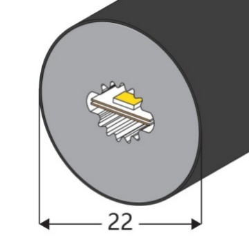 DMX 24V Crna RGBW LED Silikonska Cijev Neon Svjetlo, Fleksibilno, 360°