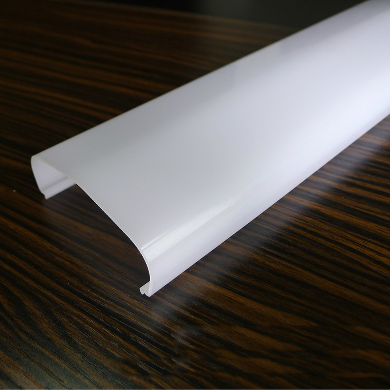PC abažur za lampu s prugastim difuzijskim profilom, vanjski PC kućište lampe, polukružni PC oblog, mliječno bijela