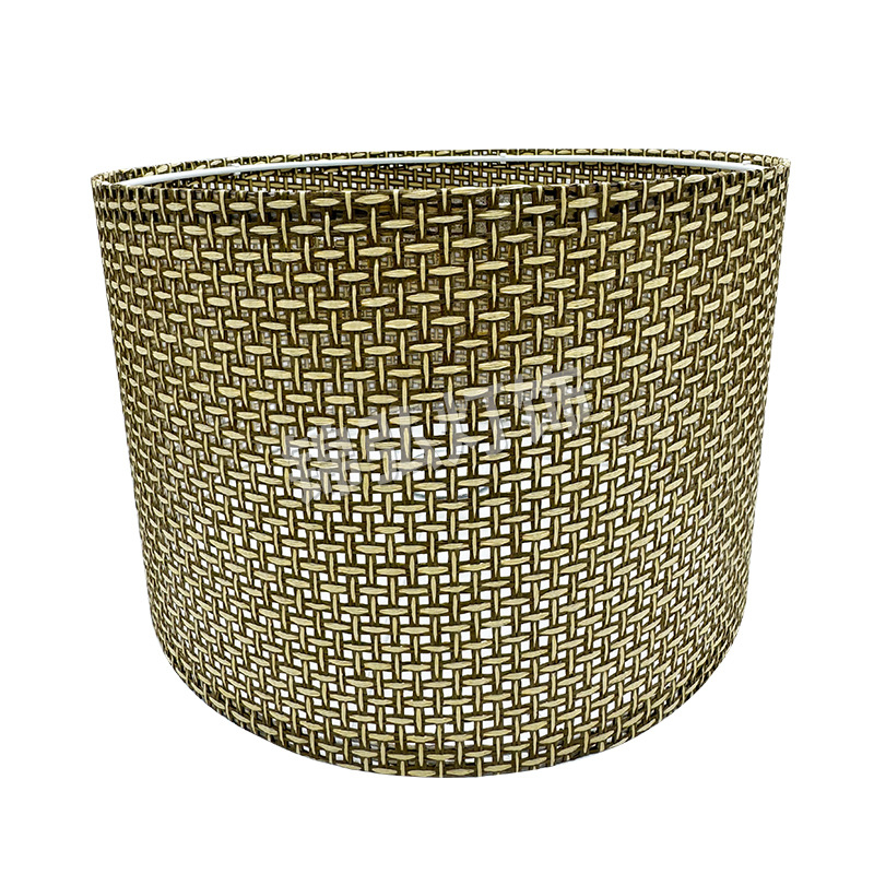 KD smeđa ratan sjenilo za stolnu lampu, odvojivo i sklopivo, pletena tekstura, prilagodljiv vanjski omotač