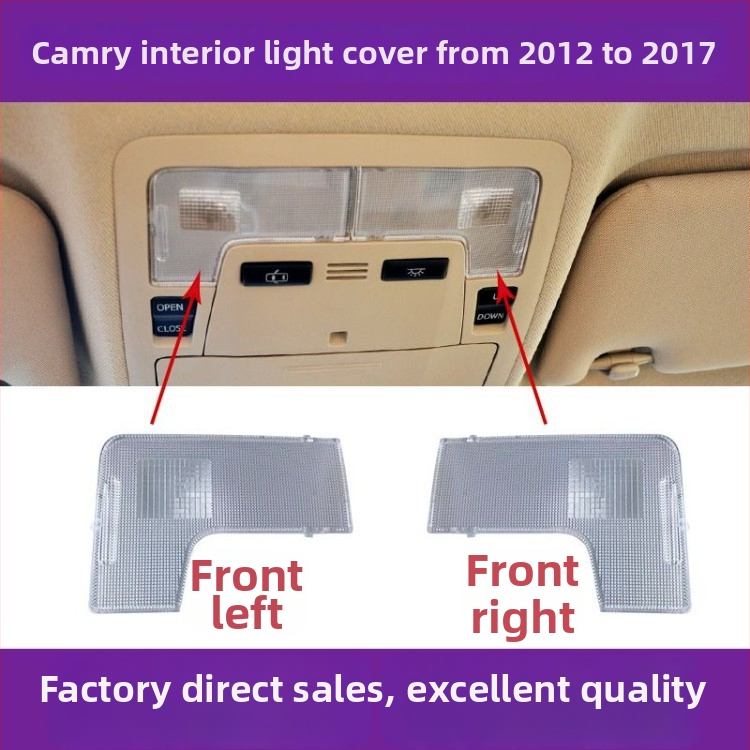 Toyota Camry vnútorné osvetlenie kryt — kryt čítacej lampy, kryt stropného svetla, kryt svetla mapy, kryt osvetlenia zadného sedadla