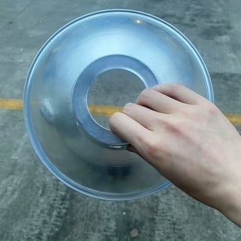 16-inčni aluminijski abažur za radionice i skladišta, industrijsko i rudarsko osvjetljenje, kompatibilan s E27/E40, dijamantni uzorak i perlni sjaj