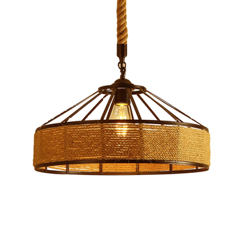 Ručno izrađen retro luster od konopne užadi za restorane, hotele, štandove s hranom i kafiće — nostalgijski abažur lampe
