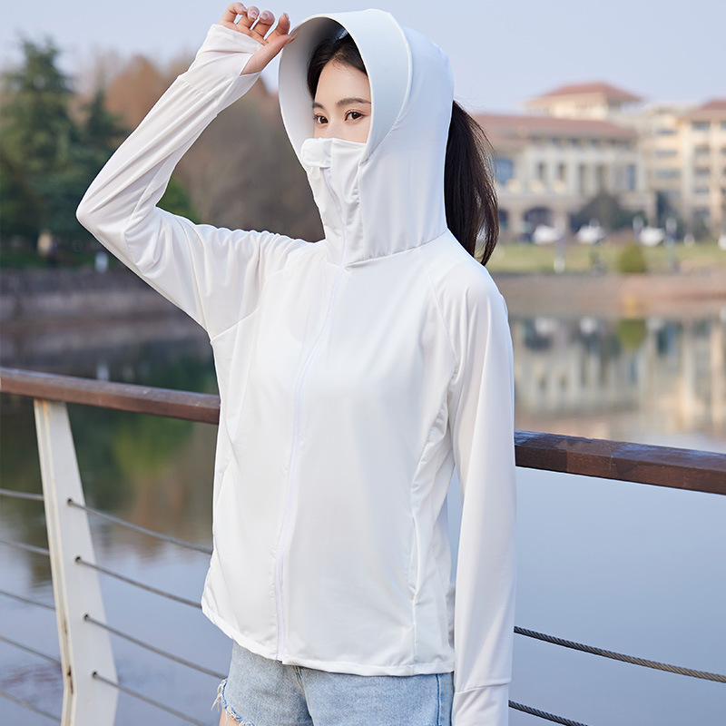 Γυναικείο μπουφάν με κουκούλα και UV protection για ποδηλασία, δροσερή Ice Silk καλοκαιρινή ζακέτα 2025