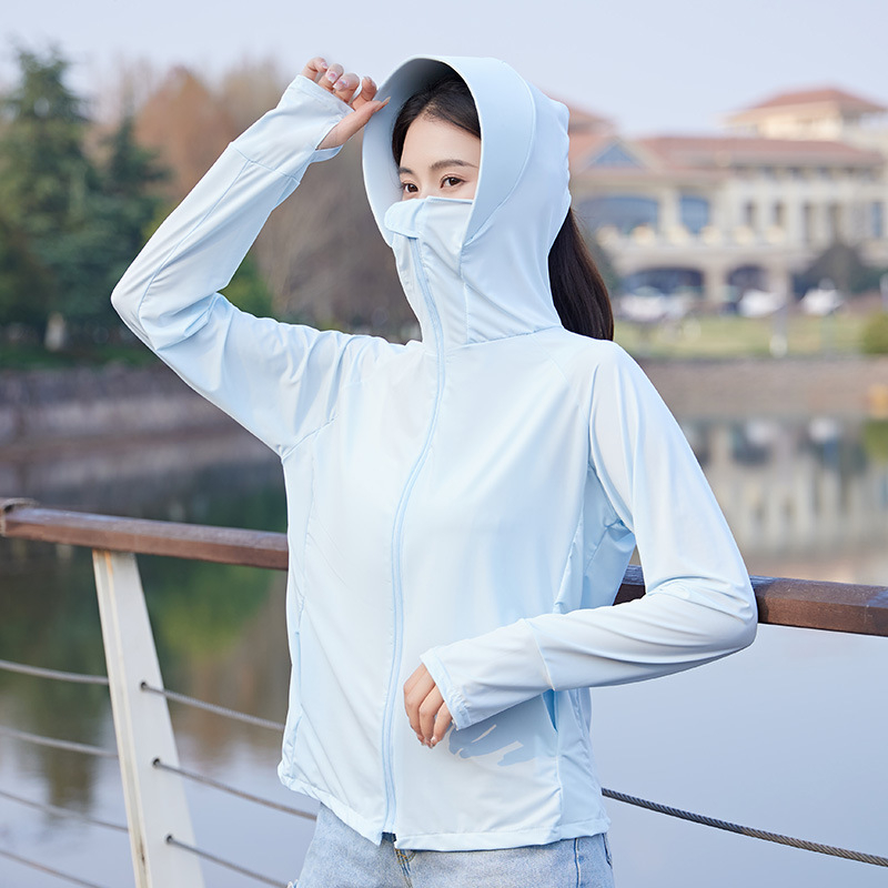 Γυναικείο μπουφάν με κουκούλα και UV protection για ποδηλασία, δροσερή Ice Silk καλοκαιρινή ζακέτα 2025