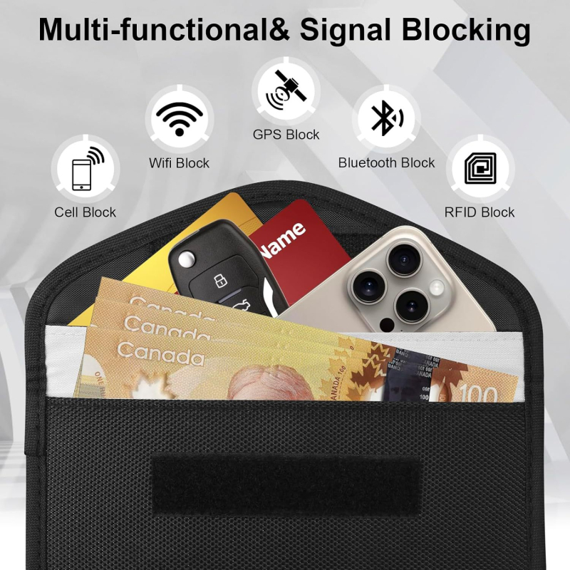 2 darab Faraday táska – RFID védelem, pénztárca, hitelkártyák, mobiltelefon és autókulcs