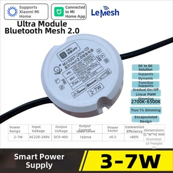 Bluetooth Mesh 2.0 kruhový inteligentný napájací ovládač, pripojený k Mi Home, určený pre povrchové downlight a lampy Sunset