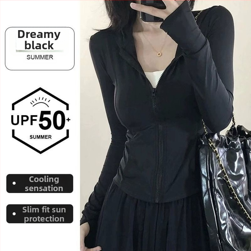 Dámsky letný cardigan z ice silk, s pásom v páse, UPF50+ ochrana proti slnku, ľahký materiál
