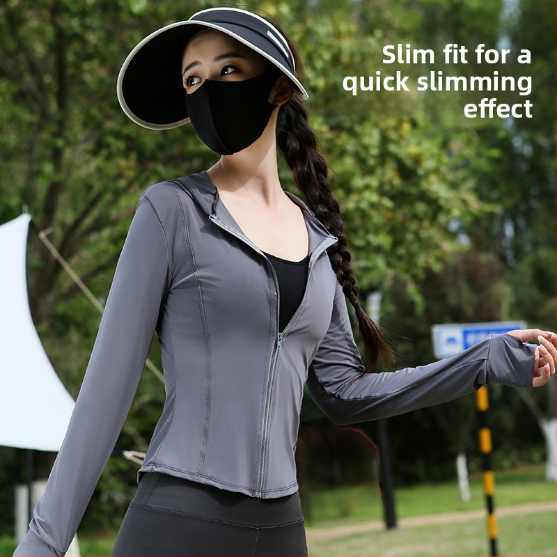Dámsky letný cardigan z ice silk, s pásom v páse, UPF50+ ochrana proti slnku, ľahký materiál