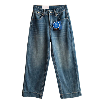 Ženske traperice ravnog kroja, cropped dužine 9/10, visokim strukom, denim, proljeće 2025