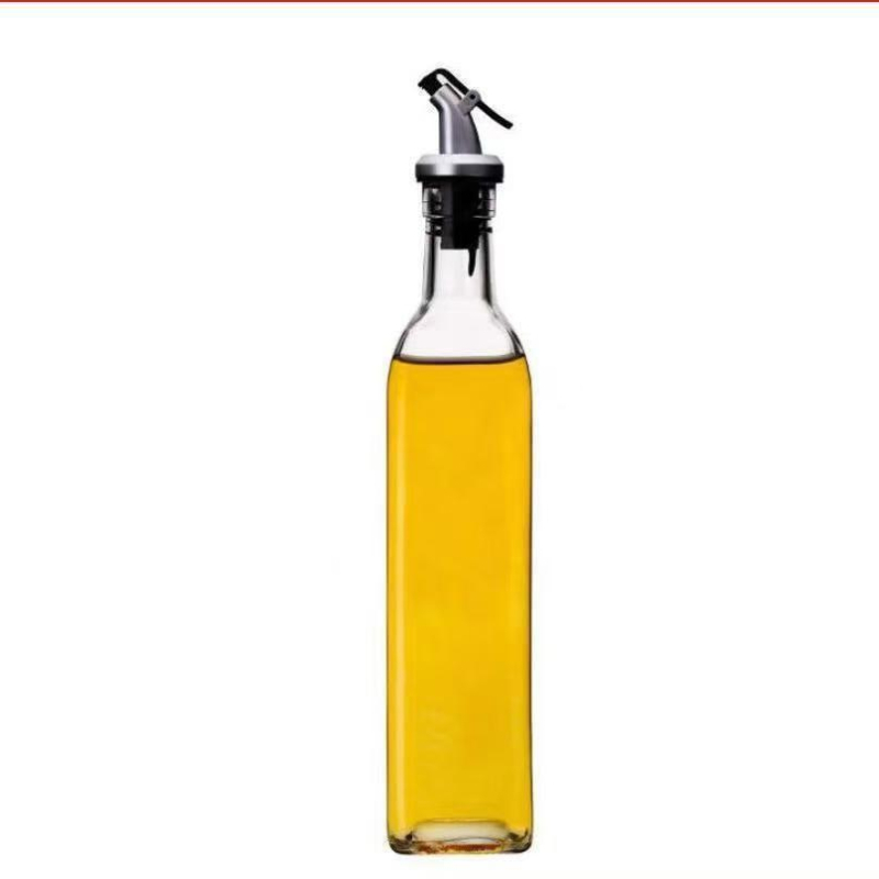 Set staklenih boca za umake i ulje, kvadratne boce 500 ml, nepropusne, za sojin sos, ocat, sezamovo ulje i kuhinjsko ulje