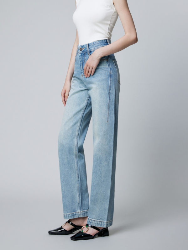 Visokokvalitetne ženske traperice za proljeće 2026., luksuzna tekstura, premium denim, laskava silueta, tri boje, visok struk, straight kroj