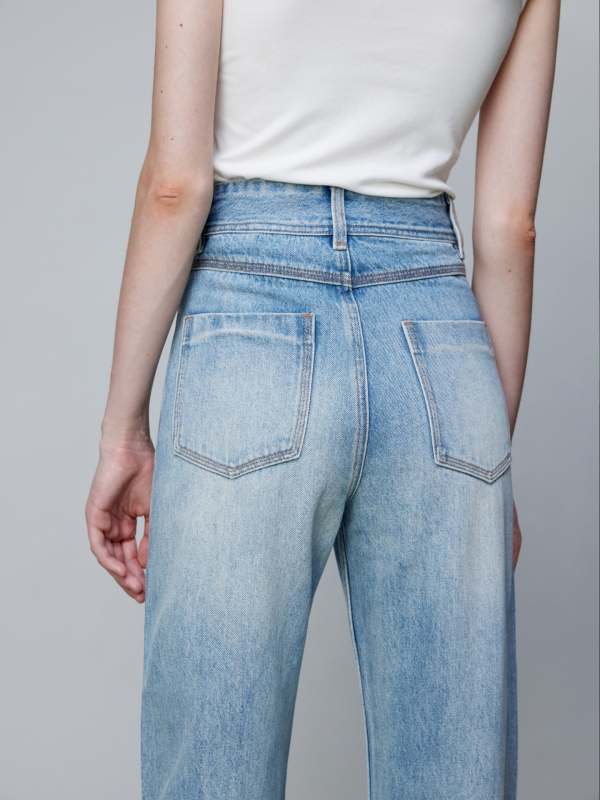 Visokokvalitetne ženske traperice za proljeće 2026., luksuzna tekstura, premium denim, laskava silueta, tri boje, visok struk, straight kroj