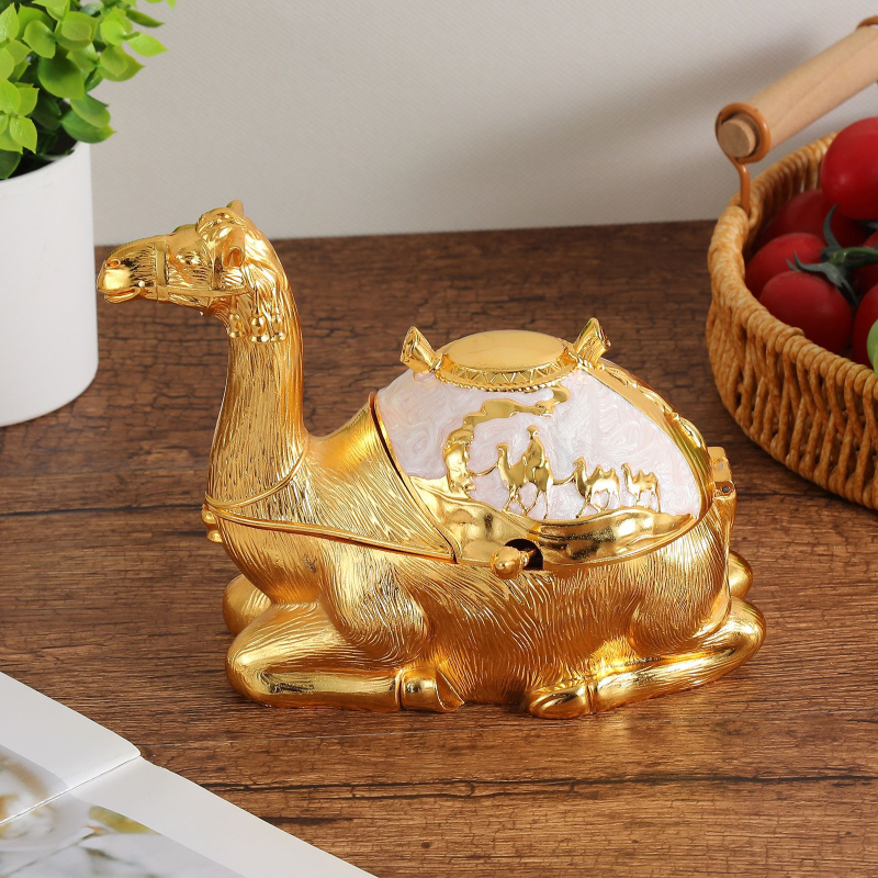 Camel posuda za začine s reljefnim preklopnim poklopcem i žličicom, kuhinjska posuda za bijeli šećer, nordijski stil