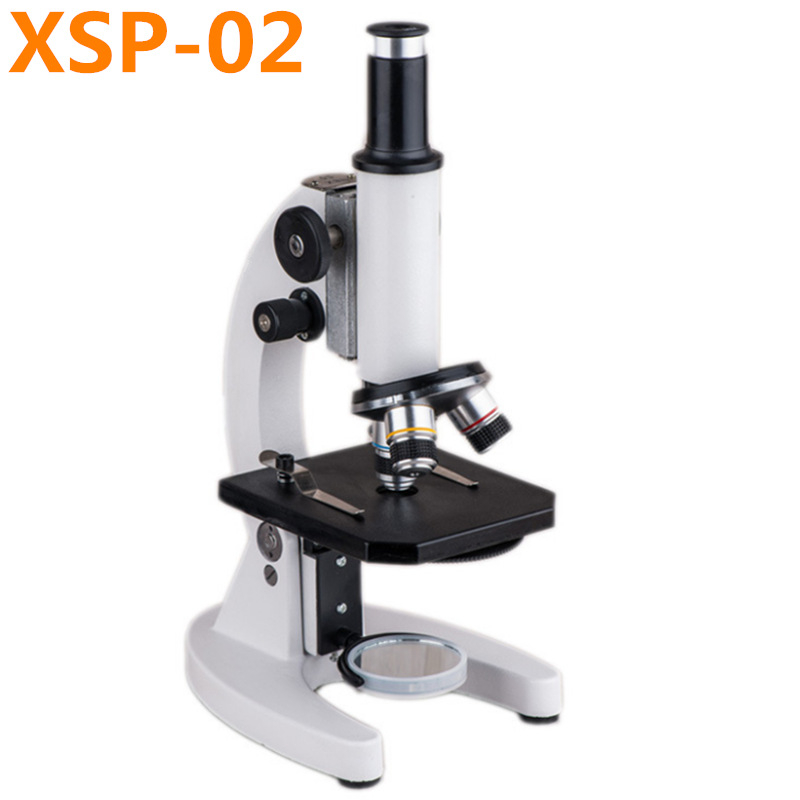 XSP-02 Biološki mikroskop, monokularni, 640× povećanje, metalni okvir, obrazovni mikroskop za školske laboratorije