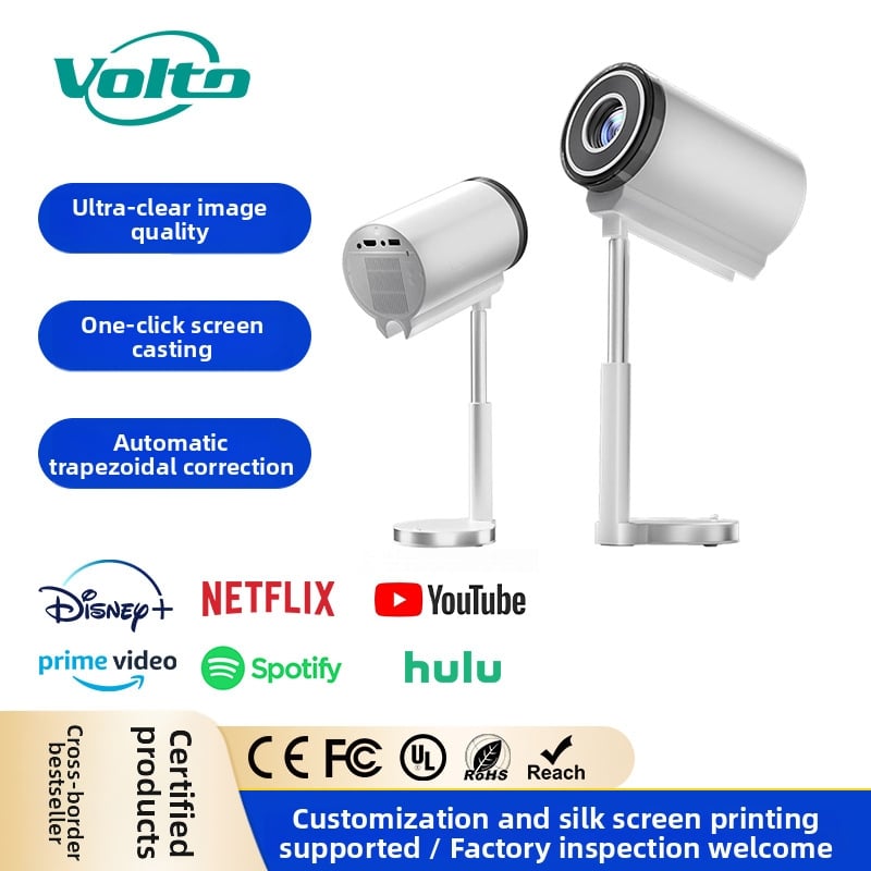 Budplus B1 Projektor so skrytým zdvihovým mechanizmom, 720p, inteligentný prenosný projektor pre domáce kino