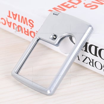 3X/6X ultra-tanka pravokutna LED lupa za vizitke, prijenosna smolna optička leća s dvostrukom lećom