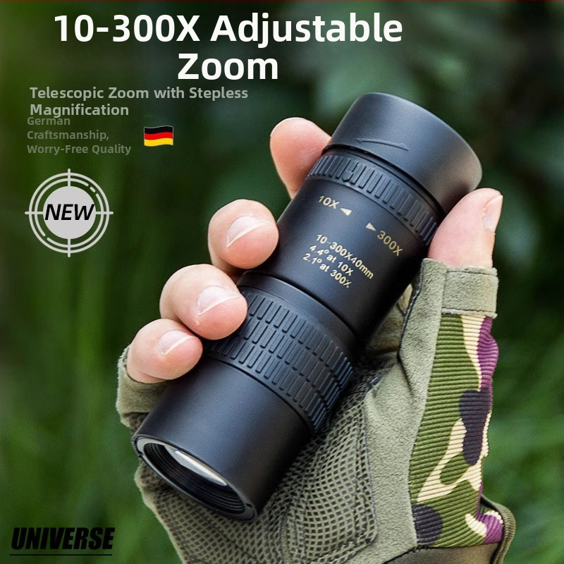 Monokulárny ďalekohľad s zoomom 10-300-40, HD profesionálny, kompaktný, na fotografovanie cez telefón vonku