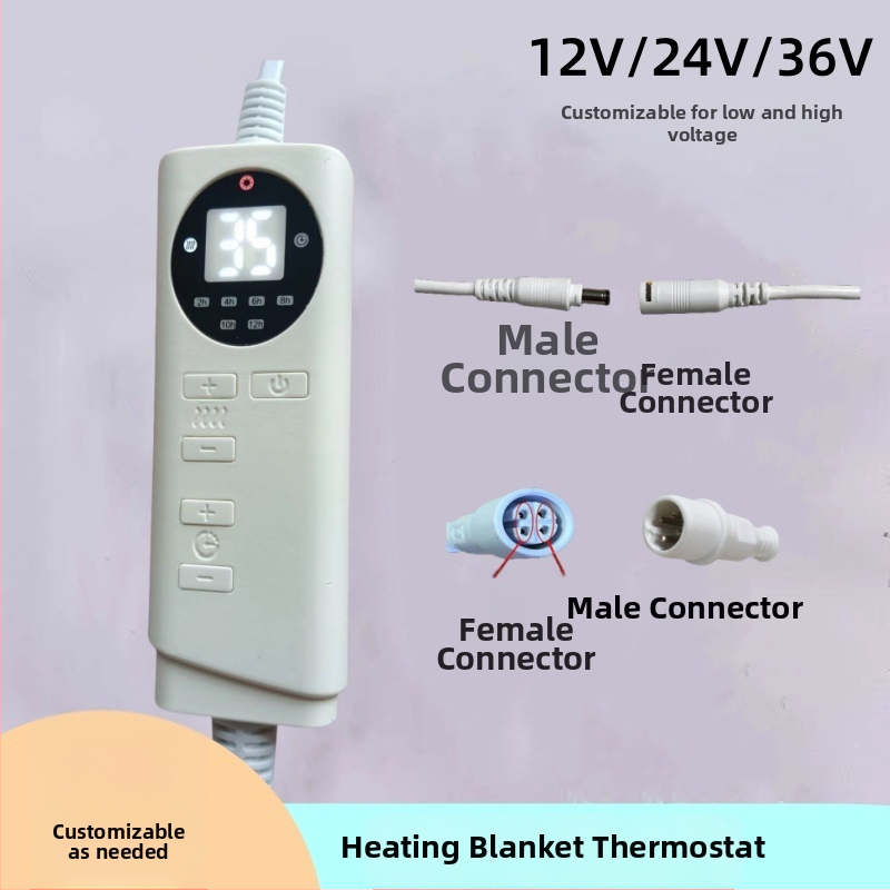 Termostat 12V/24V pre elektrickú deku – regulátor teploty pre vykurovaciu podložku so senzorom, inteligentným časovačom a spínačom konštantnej teploty