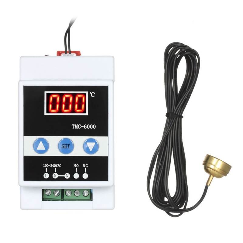 TMC-6000 DIN šina digitalni temperaturni regulator, termostat za hlađenje, 110-240V