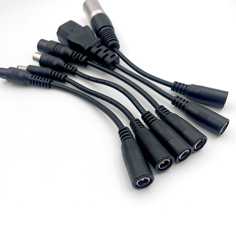 5521DC Ženski adapter kabel za mobilnu pohranu energije, RCA muški konektor, M12/M16, pin konektor, konektor za električni bicikl