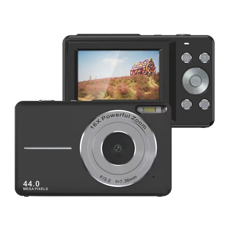 Компактна камера за пътуване с CCD сензор, 8 MP, 16x оптично увеличение, 2,3'' LCD, USB 2.0, TF карта, ABS пластмаса, перископичен обектив, ръчно управление, селфи камера