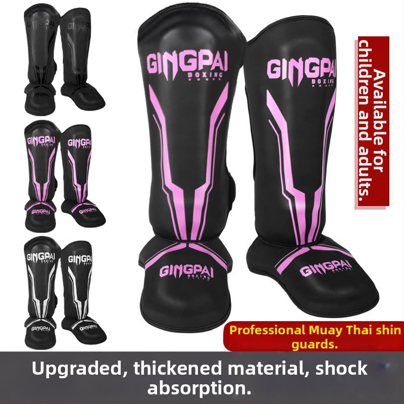 Lightning Legs chrániče holení Muay Thai s ochranou členka, pre Taekwondo, Sanda a kickboxing