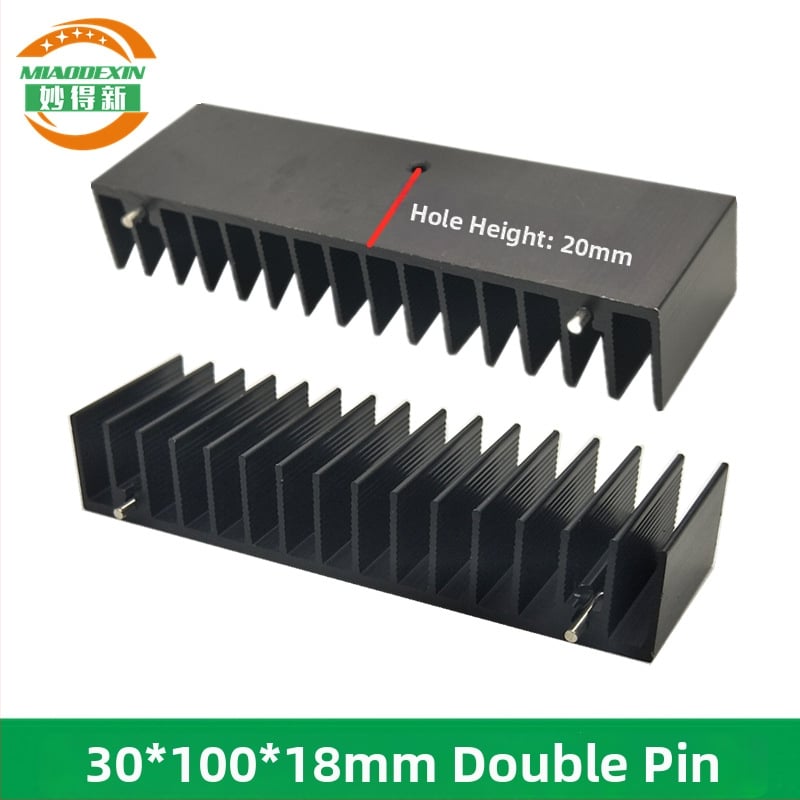 Hliníkový chladič s profilom 30×100×18 mm pre IC na doske, tranzistory, MOSFET-y a regulátory napätia