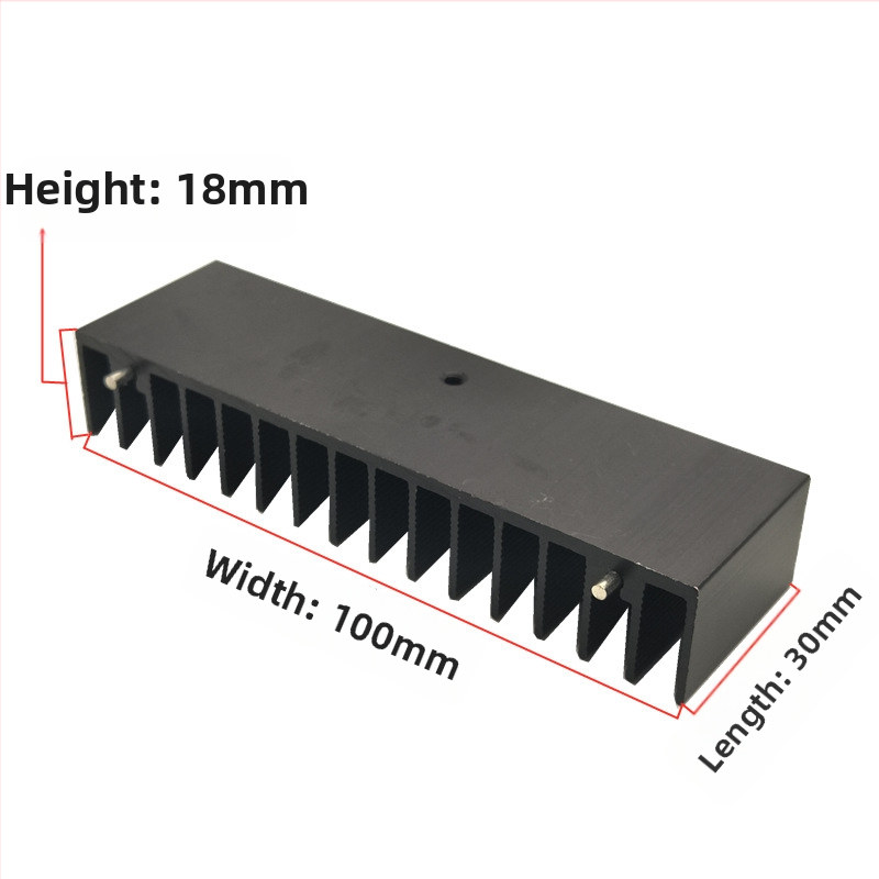 Hliníkový chladič s profilom 30×100×18 mm pre IC na doske, tranzistory, MOSFET-y a regulátory napätia