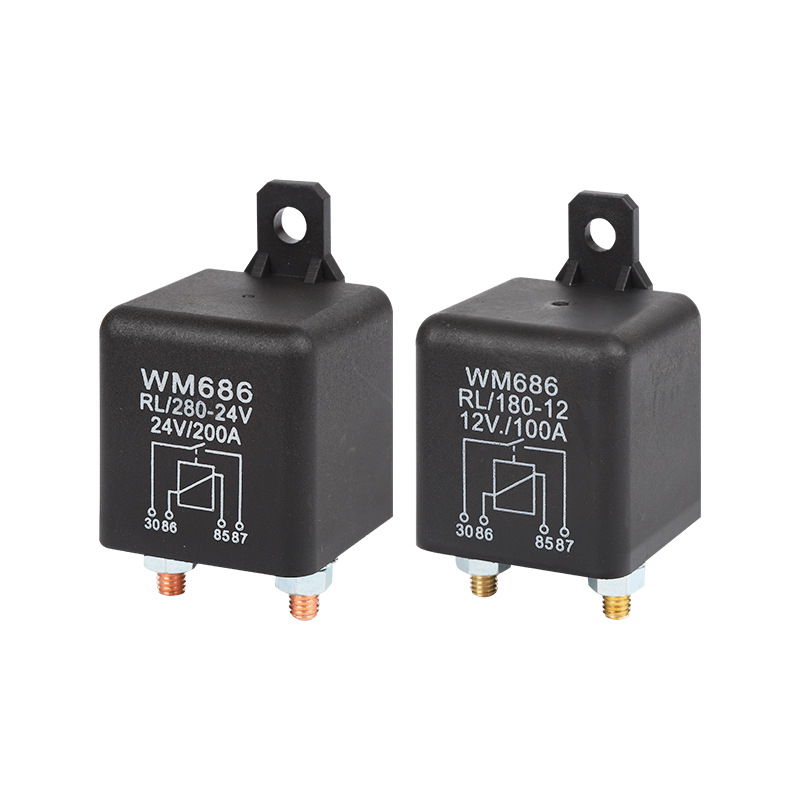 WM686 Auto Starter Relej, 100/200 A, Visoke snage, Visok napon, Normalno otvoren, 12V/24V Univerzalni relej