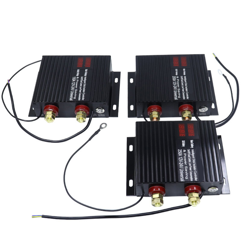 Izolator dviju baterija za automobil s pametnim relejem, 150A/200A/250A, 12V/24V, za kamp-prikolicu