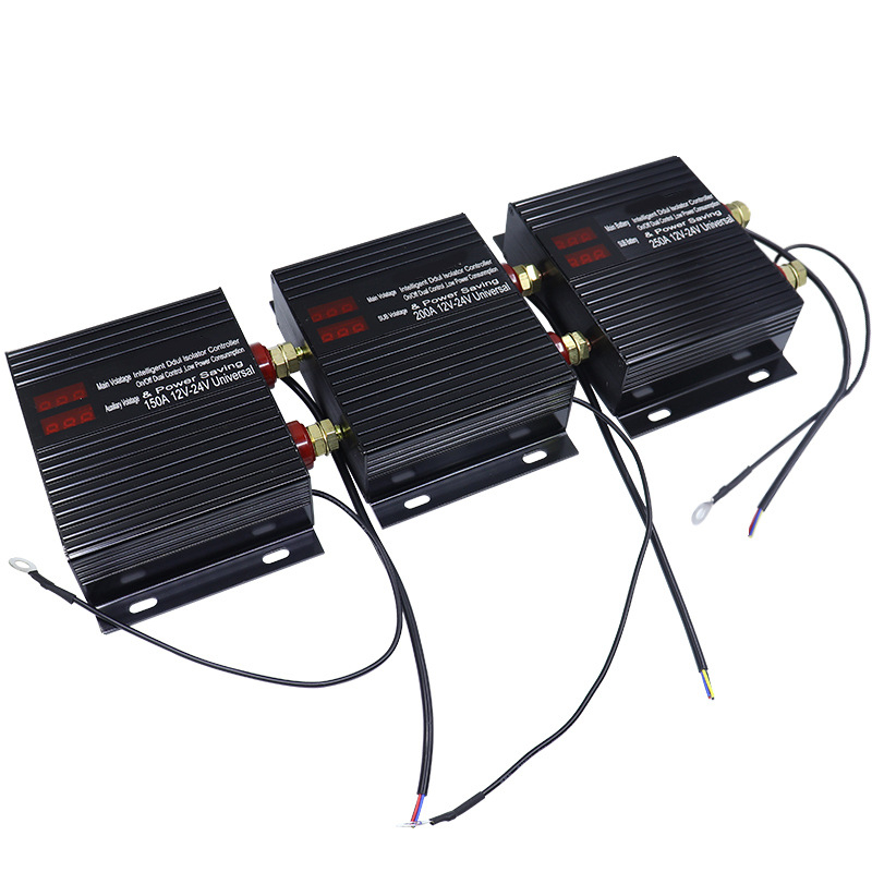 Izolator dviju baterija za automobil s pametnim relejem, 150A/200A/250A, 12V/24V, za kamp-prikolicu