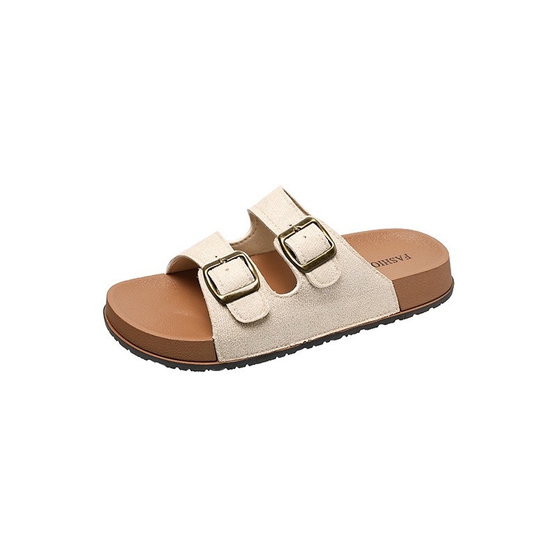 Женски летни сандали в Birkenstock стил, Slip-On с една презрамка, дебела подметка за повдигане, плажни обувки