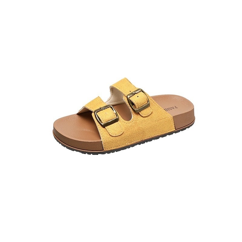 Женски летни сандали в Birkenstock стил, Slip-On с една презрамка, дебела подметка за повдигане, плажни обувки