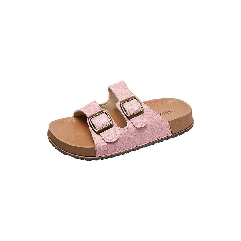Женски летни сандали в Birkenstock стил, Slip-On с една презрамка, дебела подметка за повдигане, плажни обувки