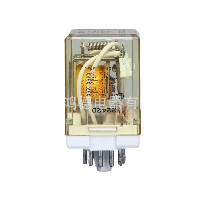 RR3P-U 11-pintos mini relé, 3 NO és 3 NC érintkezés, közbenső relé, tekercsfeszültség: AC110V/AC220V vagy DC24V