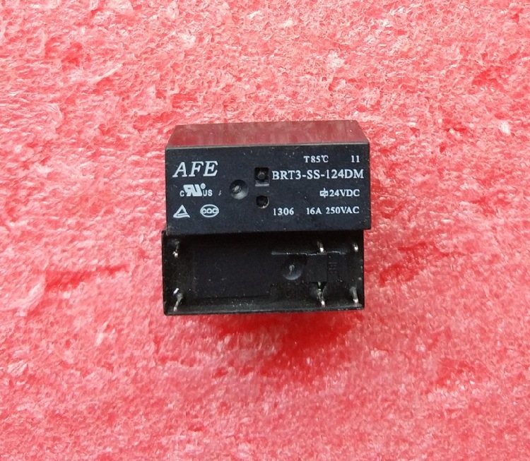Relé AFE BRT3-SS-124DM, normálisan nyitott érintkezők, 6 tűs, 16 A 250 VAC, 24 VDC