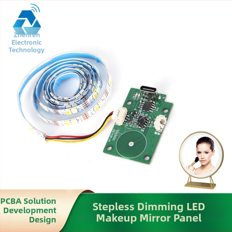 PCB placă pentru oglindă de machiaj LED cu control tactil al intensității – LED monocrom/bi-color pe placă