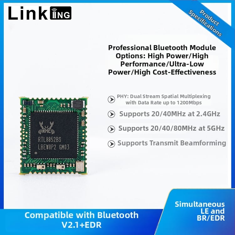 TG8852BS Bezdrôtový sériový prijímací modul, nízka spotreba, inteligentný Wi-Fi a Bluetooth modul