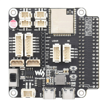 Univerzalna ploča za upravljanje robotom s Wi-Fi, Bluetooth i ESP-NOW — kompatibilna s Raspberry Pi; sučelja: upravljanje motorom, servo bus sučelje, LiDAR, devetosni IMU, I2C, 40-pin proširenje