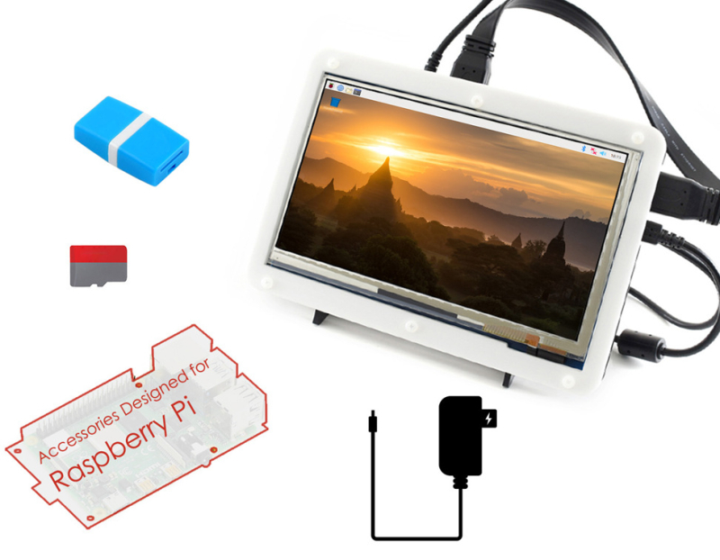 Set zaslona Raspberry Pi 4 Model B s 7-inčnim kapacitativnim zaslonom visoke rezolucije i SD karticom, bez matične ploče PI4B