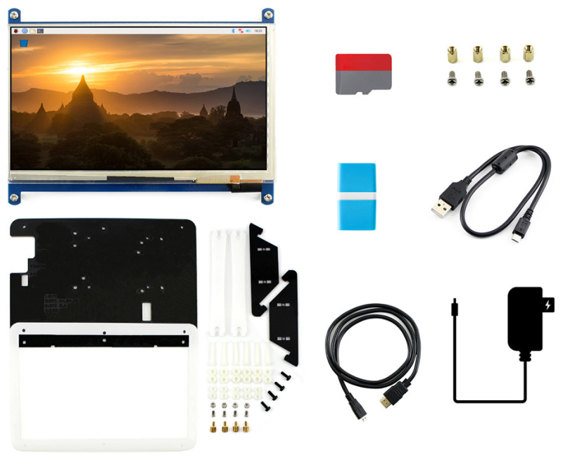 Set zaslona Raspberry Pi 4 Model B s 7-inčnim kapacitativnim zaslonom visoke rezolucije i SD karticom, bez matične ploče PI4B
