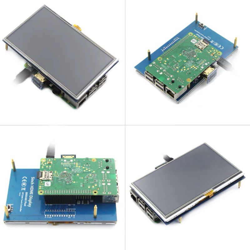 5-inčni HDMI dodirni LCD zaslon za Raspberry Pi 3B+/4B