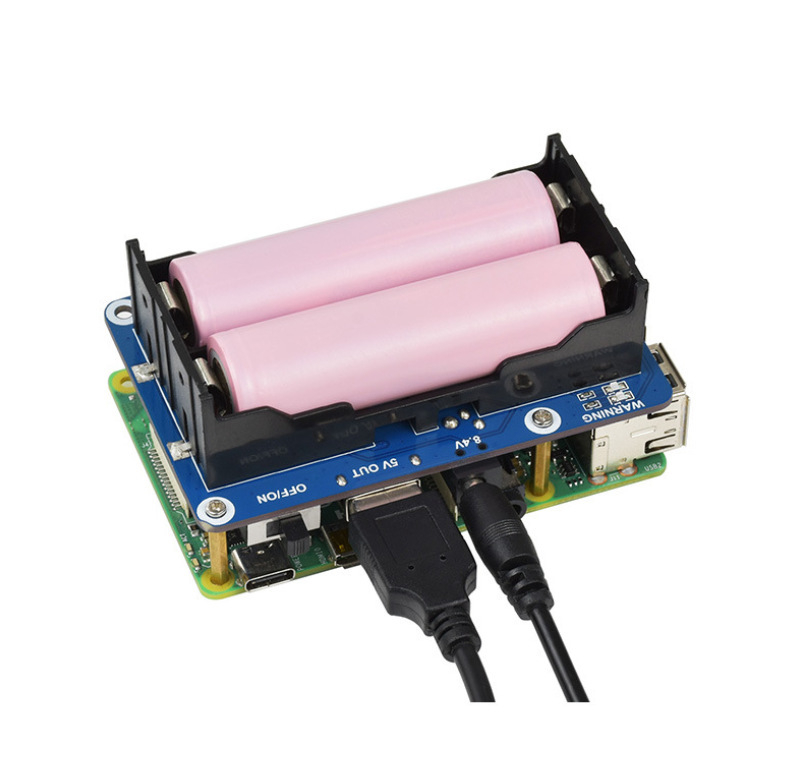 Modul UPS pentru Raspberry Pi, alimentare 5V, 2.5A, placă de extindere pentru baterie Li-ion, monitorizare baterie în timp real prin I2C (tensiune, curent, capacitate), încărcare și descărcare
